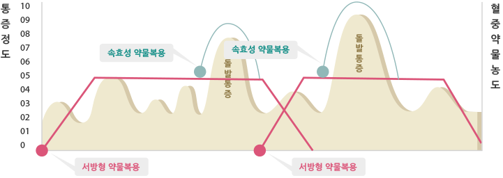 통증정도에 대한 그래프